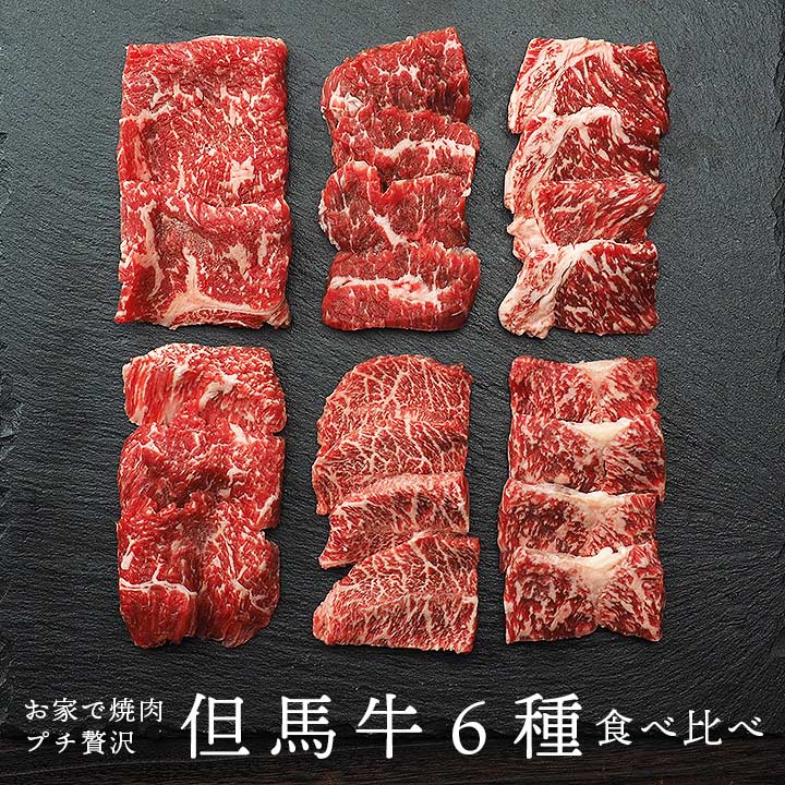 焼肉セット 但馬牛食べ比べ６種盛り 300g （サーロイン・リブロース・モモ・ウデ・肩ロース・カルビ各50g およそ2～3人前）お...